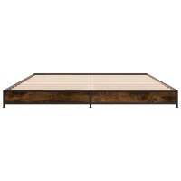 vidaXL Bettgestell R&auml;uchereiche 140x190 cm Holzwerkstoff und Metall