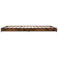 vidaXL Bettgestell R&auml;uchereiche 140x190 cm Holzwerkstoff und Metall