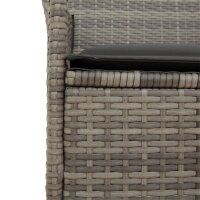 vidaXL Gartenst&uuml;hle mit Kissen 2 Stk. Grau Poly Rattan Massivholz