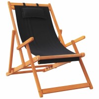 vidaXL Klappbare Strandst&uuml;hle 2 Stk. Schwarz Stoff