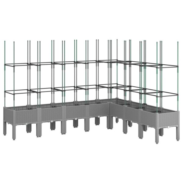 vidaXL Pflanzk&uuml;bel mit Rankgitter Hellgrau 200x160x142,5 cm PP