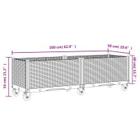 vidaXL Pflanzkasten mit Rollen Grau 160x50x54 cm PP