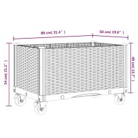 vidaXL Pflanzkasten mit Rollen Wei&szlig; 80x50x54 cm PP