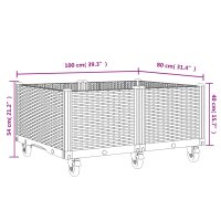 vidaXL Pflanzkasten mit Rollen Schwarz 100x80x54 cm PP