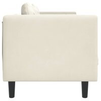 vidaXL Sofa mit Kissen 3-Sitzer Creme Samt