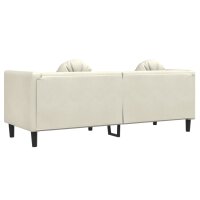 vidaXL Sofa mit Kissen 3-Sitzer Creme Samt