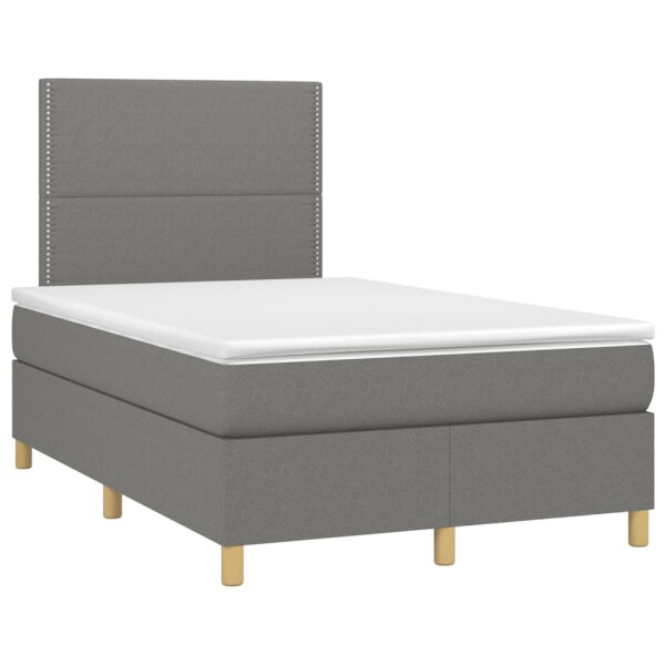 vidaXL Boxspringbett mit Matratze Dunkelgrau 120x190 cm Stoff