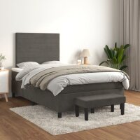 vidaXL Boxspringbett mit Matratze Dunkelgr&uuml;n 120x190 cm Samt