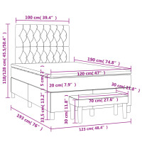 vidaXL Boxspringbett mit Matratze Dunkelgr&uuml;n 120x190 cm Samt