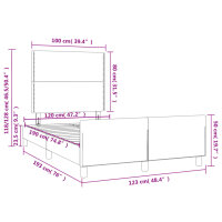 vidaXL Bettgestell mit Kopfteil Hellgrau 120x190 cm Stoff