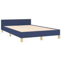 vidaXL Bettgestell mit Kopfteil Blau 120x190 cm Stoff