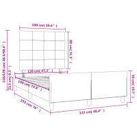 vidaXL Bettgestell mit Kopfteil Blau 120x190 cm Stoff