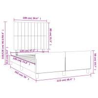 vidaXL Bettgestell mit Kopfteil Hellgrau 120x190 cm Stoff