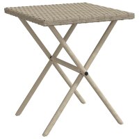 vidaXL Sonnenliegen 2 Stk. mit Tisch Hellgrau Poly Rattan