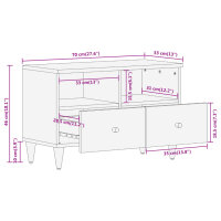 vidaXL TV-Schrank 70x33x46 cm Massivholz Mango