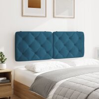 vidaXL Kopfteil-Kissen Blau 120 cm Samt