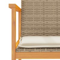 vidaXL Gartenst&uuml;hle mit Kissen 2 Stk. Beige Poly Rattan Massivholz