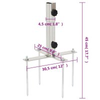 vidaXL Sonnenschirmst&auml;nder mit Erdspie&szlig;en f&uuml;r &Oslash;32-48 mm Silbern Stahl