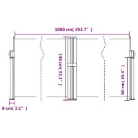 vidaXL Seitenmarkise Ausziehbar Braun 140x1000 cm