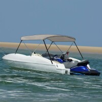 vidaXL 2-Bow Bimini-Top Grau 178x138x96 cm