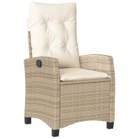 vidaXL 9-tlg. Garten-Essgruppe mit Kissen Beige Poly Rattan