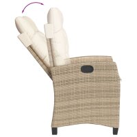 vidaXL 9-tlg. Garten-Essgruppe mit Kissen Beige Poly Rattan