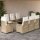 vidaXL 9-tlg. Garten-Essgruppe mit Kissen Beige Poly Rattan