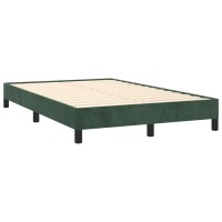 vidaXL Boxspringbett mit Matratze Dunkelgr&uuml;n 120x190 cm Samt