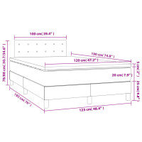 vidaXL Boxspringbett mit Matratze Schwarz 120x190 cm Samt