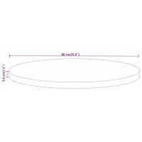 vidaXL Tischplatte &Oslash; 80x3,8 cm Rund Altholz Massiv