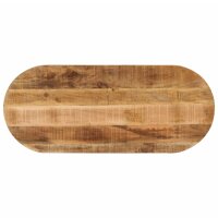 vidaXL Tischplatte 110x50x3,8 cm Oval Raues Massives Mangoholz