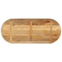 vidaXL Tischplatte 110x50x3,8 cm Oval Raues Massives Mangoholz