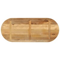 vidaXL Tischplatte 90x40x2,5 cm Oval Raues Massives Mangoholz