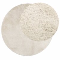 vidaXL Teppich OVIEDO Kurzflor Beige &Oslash; 100 cm