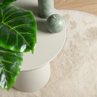 vidaXL Teppich OVIEDO Kurzflor Beige &Oslash; 100 cm