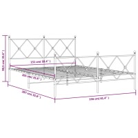 vidaXL Bettgestell mit Kopf- und Fu&szlig;teil Metall Schwarz 150x200 cm