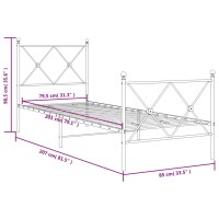 vidaXL Bettgestell mit Kopf- und Fu&szlig;teil Metall Wei&szlig; 80x200 cm