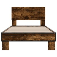 vidaXL Bettgestell R&auml;uchereiche 75x190 cm Holzwerkstoff und Metall