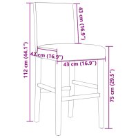 vidaXL Barst&uuml;hle 2 Stk. Massivholz Gummibaum und Stoff