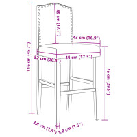 vidaXL Barst&uuml;hle 2 Stk. Massivholz Gummibaum und Stoff