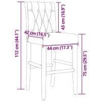 vidaXL Barst&uuml;hle 2 Stk. Massivholz Gummibaum und Stoff