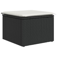 vidaXL 5-tlg. Garten-Sofagarnitur mit Kissen Schwarz Poly Rattan