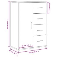 vidaXL Sideboard Braun Eichen-Optik 60x31x84 cm Holzwerkstoff