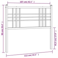 vidaXL Kopfteil Metall Schwarz 107 cm