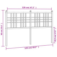 vidaXL Kopfteil Metall Wei&szlig; 120 cm