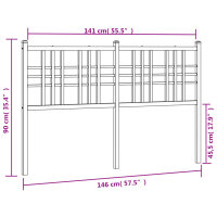 vidaXL Kopfteil Metall Wei&szlig; 140 cm