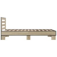 vidaXL Bettgestell Sonoma-Eiche 100x200 cm Holzwerkstoff und Metall