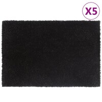 vidaXL Fu&szlig;matten 5 Stk. Schwarz 40x60 cm Kokosfaser Getuftet