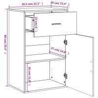 vidaXL Beistellschrank Sonoma-Eiche 56,5x39x90 cm Holzwerkstoff