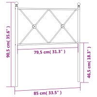 vidaXL Kopfteil Metall Schwarz 80 cm